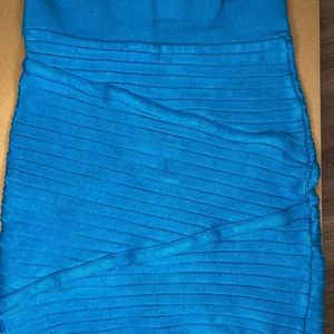 Bebe bright right blue bondage body con skirt
